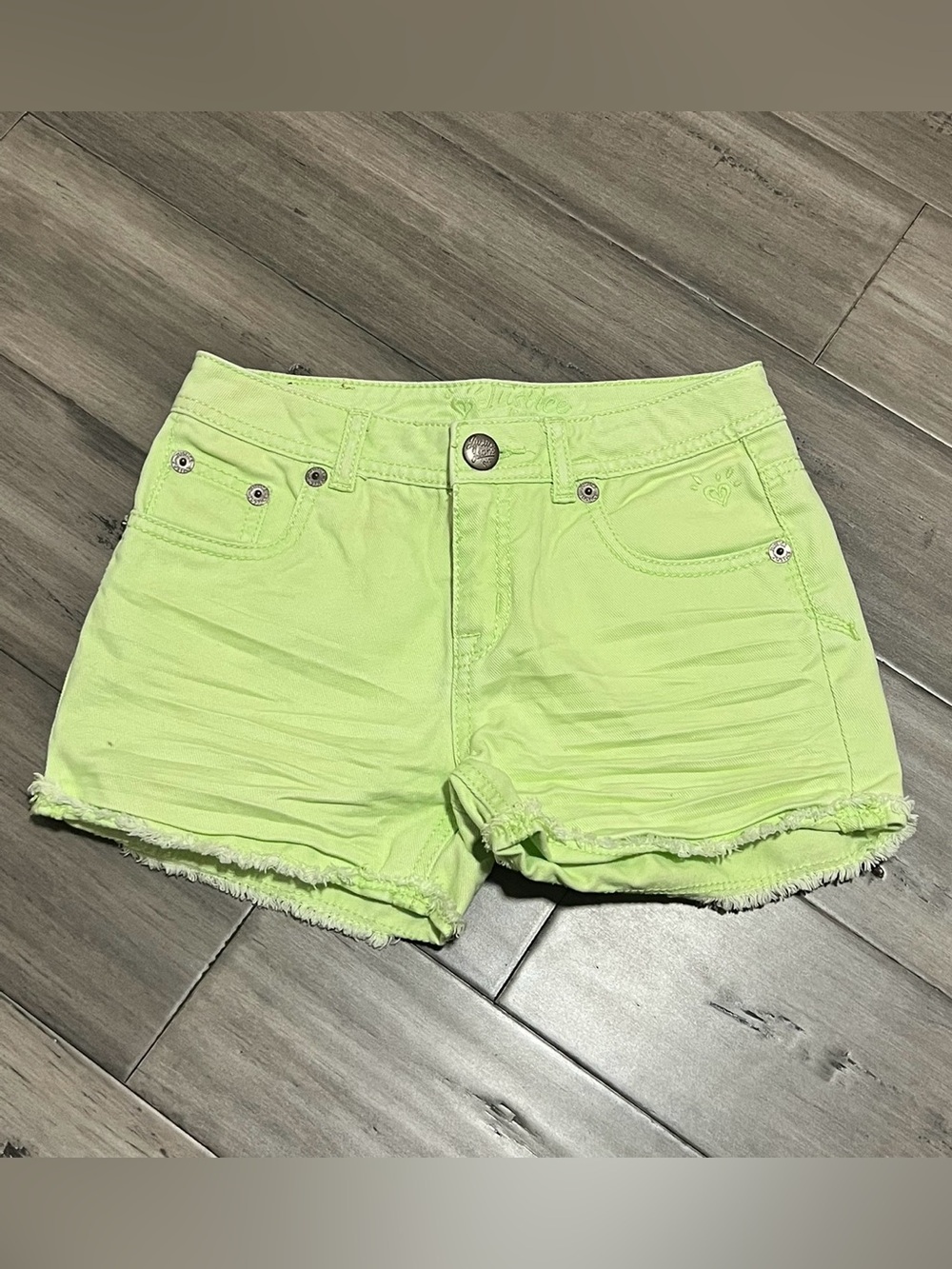 Justice Girls Shorts Juniors Size 14 Neon Green Shorts Beach Summer Shorts Y2K